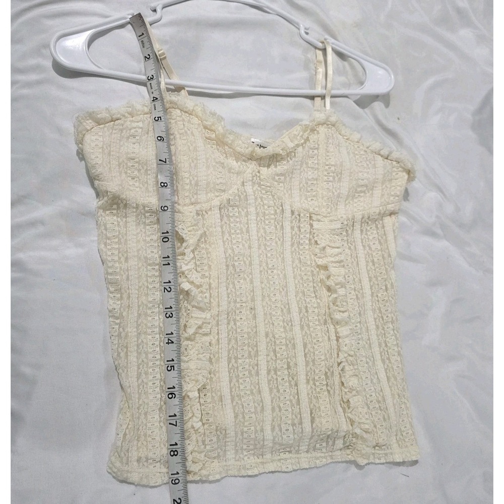 Vintage Y2K No Boundaries Womens Babydoll Lace Tank Top Size Large Ivory Fairy - Picture 6 of 7